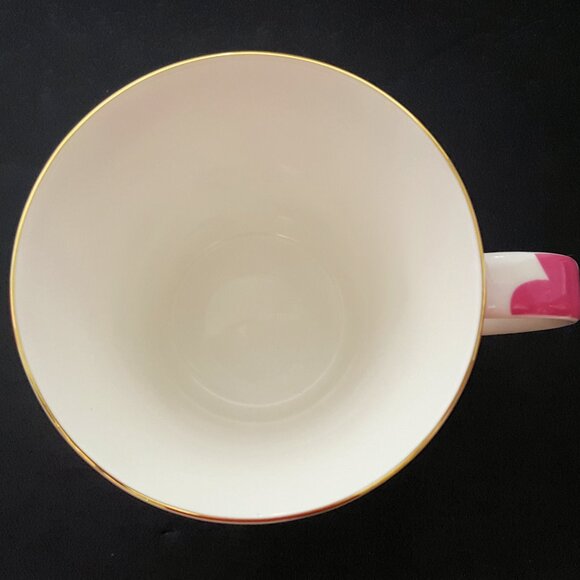 NEW RARE Coastline Imports Pink Hearts Mug 10 OZ Bone China Valentine's - Picture 6 of 7